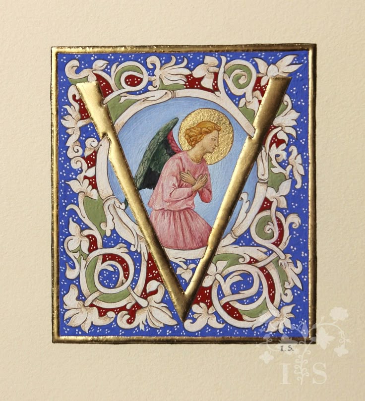 Ieva Stumbraitė. Little atelier of illuminated miniatures. Initial V