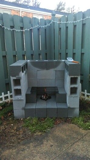 Our outdoor fireplace :) Built with cinder blocks and love ... Our outdoor fireplace :) Built with cinder blocks and love ... on Diy Cinder Block Fireplace id=45052