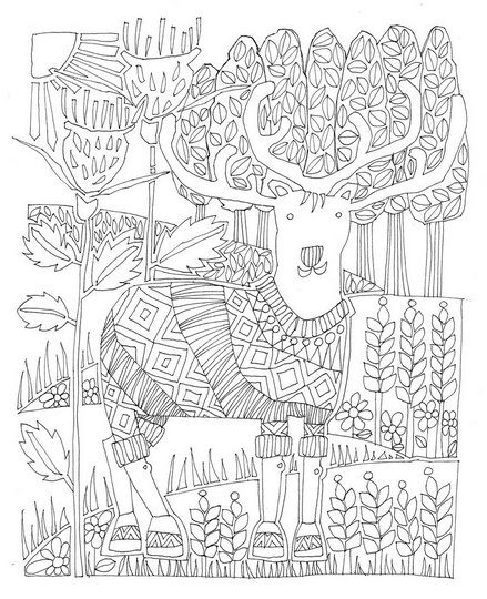 Stag Coloring Book Wall Art By Valerie Check It Out At