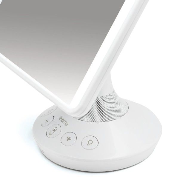 iHome 7 x 9 Reflect iCVBT2 Adjustable Vanity Mirror with Bluetooth Audio White White, 7 x 9 Flat Panel LED Lighting LED Lighting Siri /& Google Support USB Charging Hands-Free Speakerphone