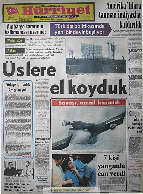 hurriyet gazetesi 26 temmuz 1975 history turkey history history facts