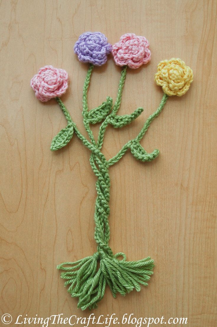 Crochet Flower Bookmarks pattern free