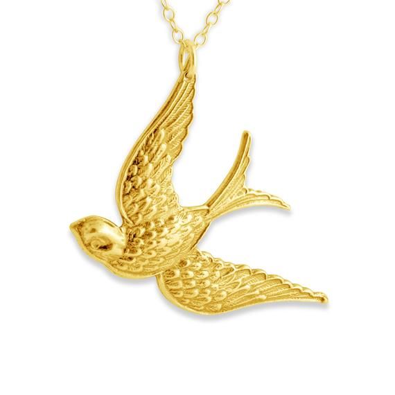 14ct Rose Gold-Plated 925 Sterling Silver Wing Pendant Necklace 45cm // 18 inch