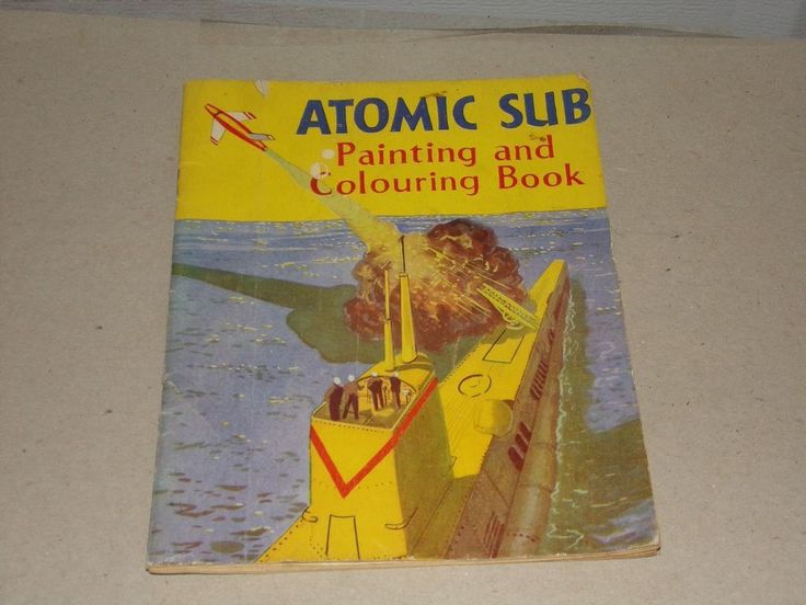 Vintage RARE Atomic Sub Painting And Colouring Book Streamline Pub