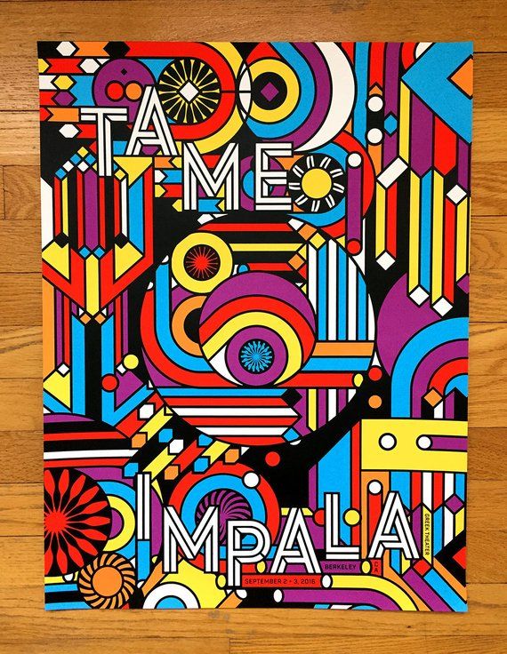 Tame Impala Berkeley Official Silkscreened Limited Edition poster CA 2