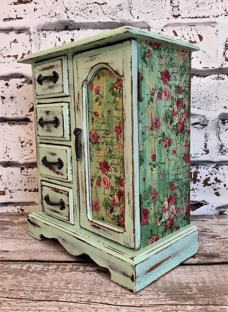 Tall Shabby Jewelry Cabinet Large White Jewelry Armoire Girls Jewelry Box Rustic Chic Jewelry Box With French Door Gift For Mom Women