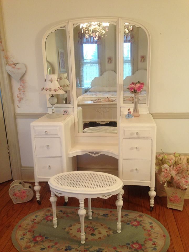 636 Best Dressing Table & Vanity Sets Images On Pinterest Vanity Stunning White Antique Vanity with Tri-fold Mirror and Matching Oval Cane Bench - 636 Best Dressing Table & Vanity Sets Images On Pinterest Vanity