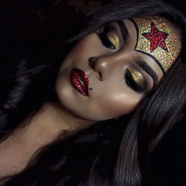 Glittery Wonder Woman ✨❤️ Details: @shopwearbeauty Glitter in High Roller ...