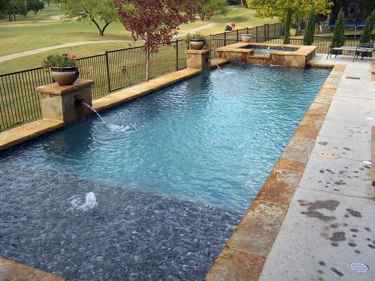 straight line pool in las colinas with tanning ledge lions head water features exposed - Rectangle Pool With Water Feature straight line pool in las colinas with tanning ledge lions head water features exposed - Rectangle Pool With Water Feature