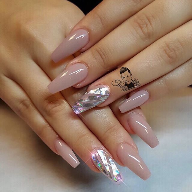 With Mylar Hologram Strips I Nails In 2018 Coffin With Mylar Hologram Strips I Nails In 2018 Coffin Nail Designs