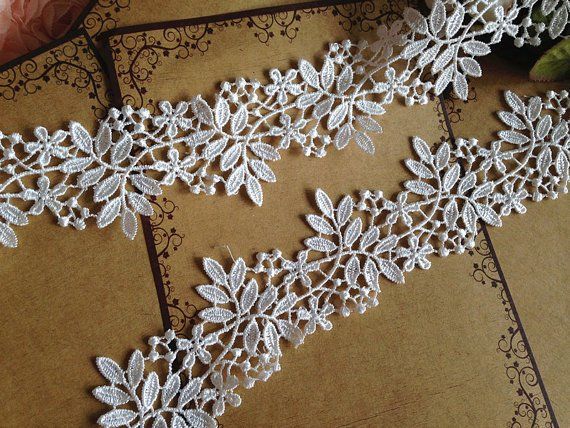 Wide 1Yd 17cm Antique Style Floral Embroidered Tulle Lace Trim 6.7/"