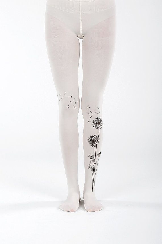 Floral tights with butterflies - Virivee Tights - Unique tights