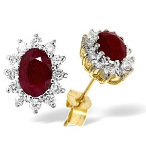 15 Best Por Ruby Earrings Images On Pinterest Diamond Ruby 6 X 4mm And Diamond 9k Yellow Gold Earrings