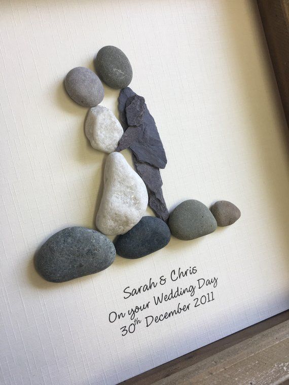 Pebble Art Personalised Wedding gift unique gift