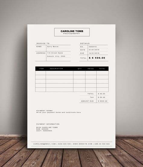 Invoice template | Receipt template | Invoice instant download | MS Word template by EmandCoDesign on Etsy