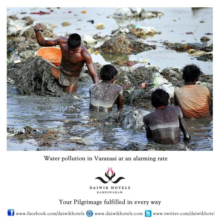 Water pollution at Varanasi, one of the highest visited