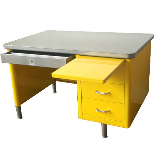 17 Best Retro Desk Project Images On Pinterest Desks Tanker Steelcase Single Pedestal Tanker Desk Vintage Steel Metal