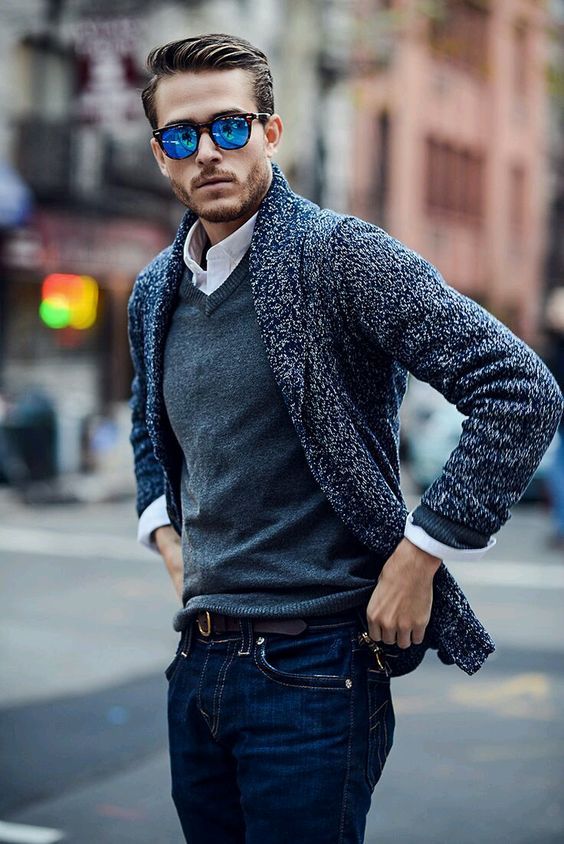 Outdoor street handsome glasses