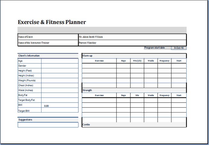 Exercise and Fitness planner template at worddoxorg - instructor evaluation form Exercise and Fitness planner template at worddoxorg - instructor evaluation form