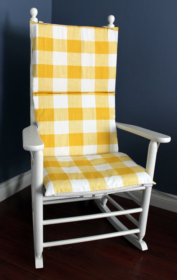 Gingham rocking chair cushions sale