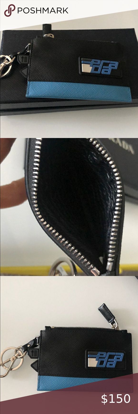 Prada card case keychain Prada. Card case. Mens accessories
