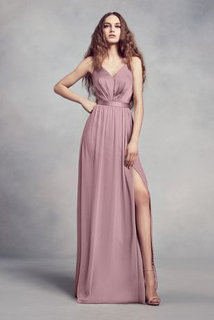 Subtly Sophisticated This White By Vera Bridesmaid Dress Subtly Sophisticated This White By Vera Bridesmaid Dress Features A Silky Charmeuse Bodice Illusion Back And Flowing Chiffon Skirt