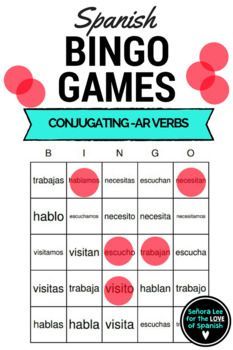 FLASH FREEBIE - 40 bingo cards (printed 2 per page) to practice the conjugation of 5 -ar verbs in Spanish. Includes the verbs escuchar, hablar, necesitar, visitar and trabajar. Use the call list for calling out 25 different combinations of the verbs listed. (Vosotros form is not included.) Example: Call out "I listen" students search for "escucho." *If you like this free product, please take a minute to leave a rating. 20 ratings = a new flash freebie!!This bingo game is part of a bundle!