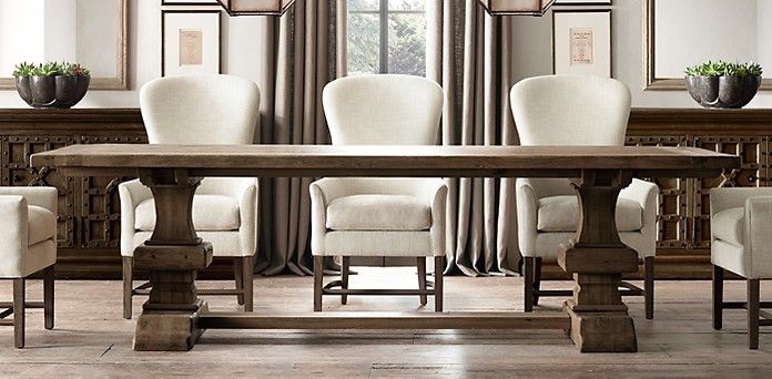 All Rectangular Tables Restoration Hardware - I Love The Look Of All Rectangular Tables | Restoration Hardware - I love the look of this room. I really like how the drapes