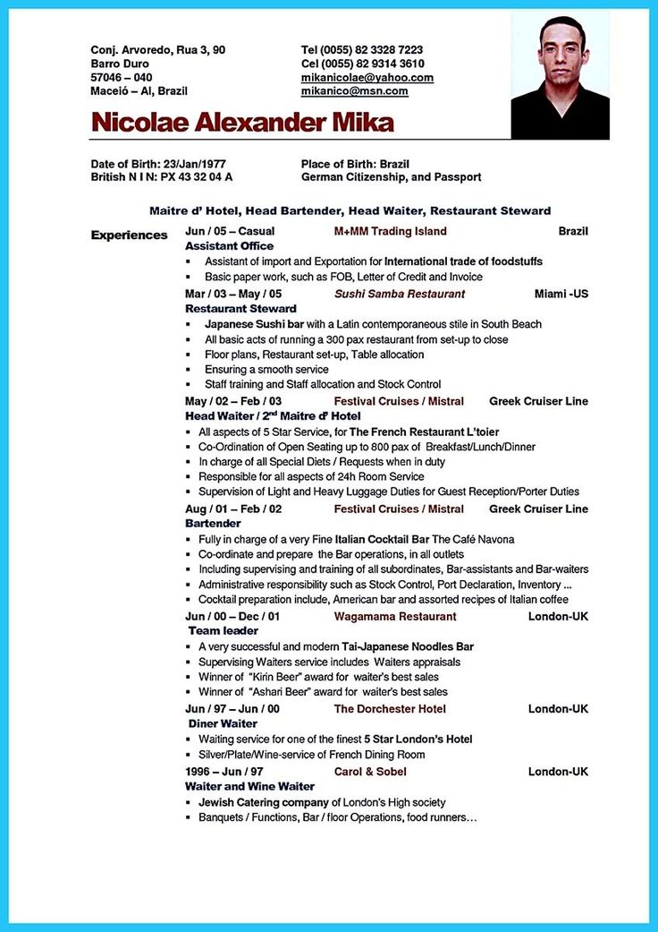 awesome Impress the Recruiters with These Bartender Resume Skills, Check more at http://snefci.org/impress-the-recruiters-with-these-bartender-resume-skills