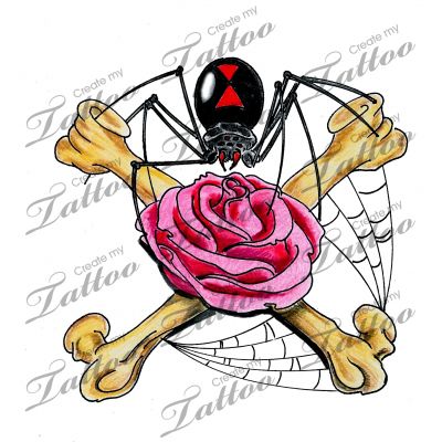 marketplace tattoo spider amp rose 13857 createmytattoo marketplace tattoo spider amp rose 13857 createmytattoo