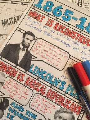 Looking for a fun way to review Reconstruction? These doodle notes cover the major points of Reconstruction from 1865-1877 in 2 pages. They are perfect for an end of unit review or mid-term or final exam review and a great background if your course picks up with American history from 1877. US History will come to life for your 8th, 9th, 10th, and 11th grade students! Middle school and high school approved! $