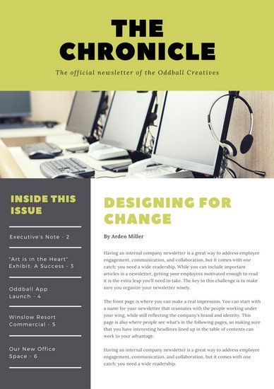 internal company newsletter template