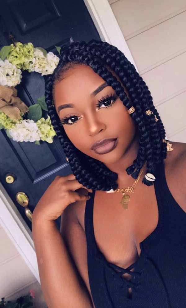 5 Ideas For Braided Bob Hairstyles And Haircuts 2018 Bob Braids Hairstyles Short Box Braids Big Chop Hairstyles