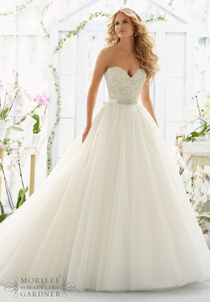 10 Best Bridal Gown Pegs Images On Pinterest Gowns Short View Dress Mori Lee Bridal Spring 2016 Collection 2802 Pearl And Diamante Beading On Laser Cut Embroidery Onto A Tulle Ball Gown