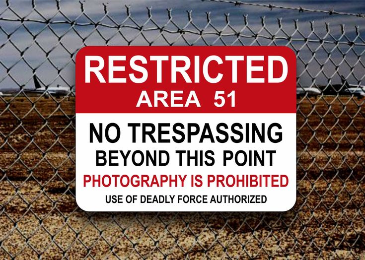 AREA 51 SIGN No Trespassing Marker Deadly Force Authorized | Etsy