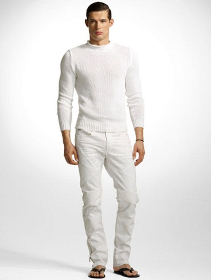 White jeans fashion men are simple option to help you create almost any style in a pair of jeans such as casual, business, and smart casual style
