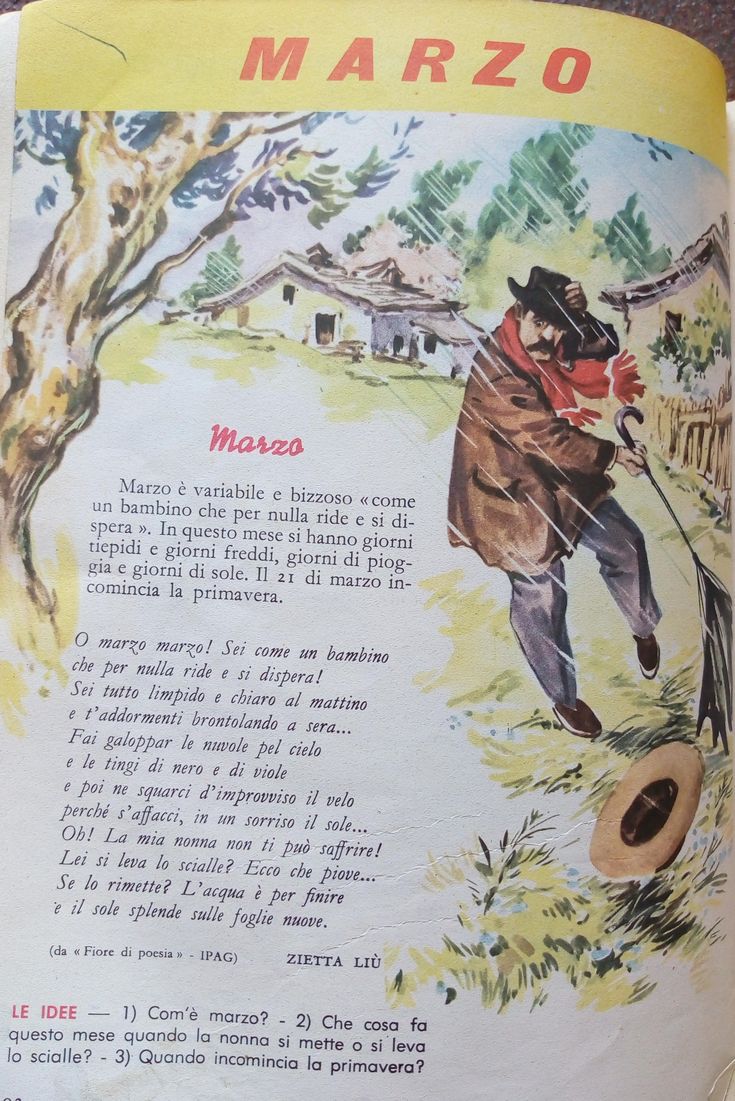 Poesia Di Marzo | Ricordi Di Scuola, Libri Di Lettura, Filastrocche