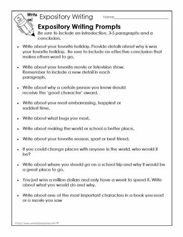I would use these writing prompts to have students practice expository writing. I would write at the top of the sheet "Write to explain..." and let the students choose their writing prompt.