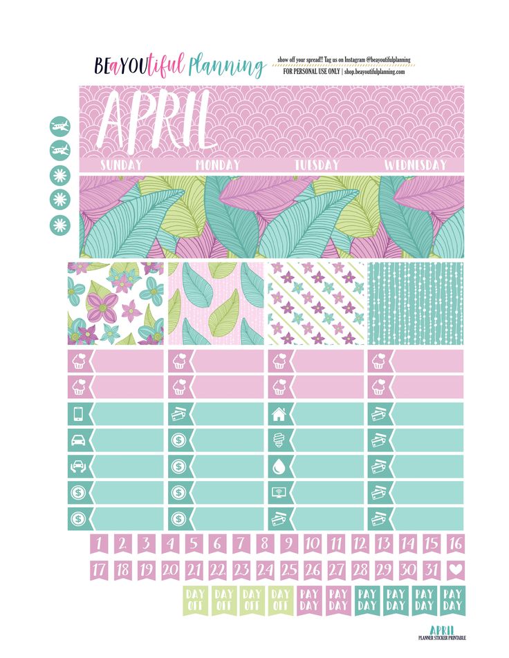 April Monthly April Planner 17025 April Planner Stickers Happy Planner April Easter Planner Stickers Spring Sticker Floral