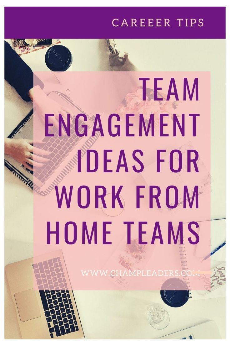 a table with laptops and other items on it that says team engagement ideas for work from home teams