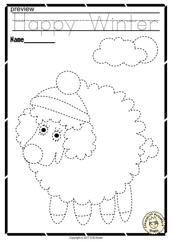 Winter Trace and Color Pages {Fine Motor Skills + Pre