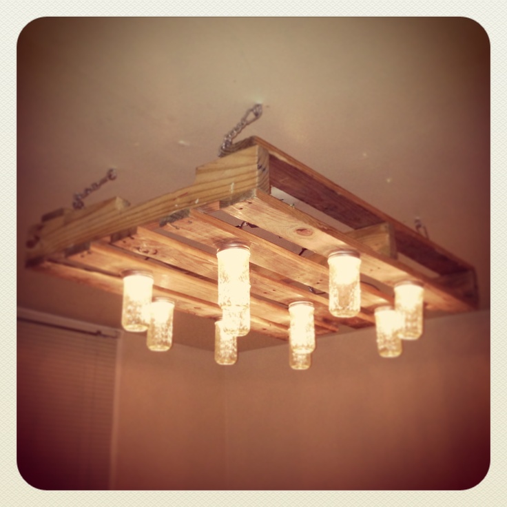 Pallet And Mason Jar Chandelier Diy Pallet And Mason Jar Chandelier Diy