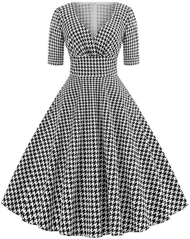 Vestido De Mujer Vintage De Los Años 50 Retro Manga Corta Es Vestido De Mujer Vintage De Los Años 50 Retro Manga Corta Es