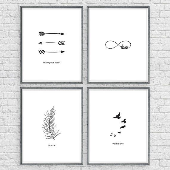 Silhouette Wall Art Instant Download Set Of 4 8x10 Arrow Inspirational Quote Print Woodland Nursery Wild Free Silhouette Wall Art Instant Download Set Of 4 8x10 Arrow Inspirational Quote Print Woodland Nursery Wild Free