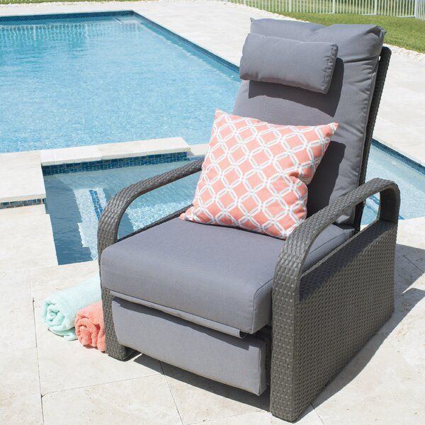 Latitude Run Lycee Recliner Patio Chair With Cushions Reviews Wayfair Ca Outdoor Chairs Latitude Run Lycee Recliner Patio Chair, Patio Chairs Wayfair Ca