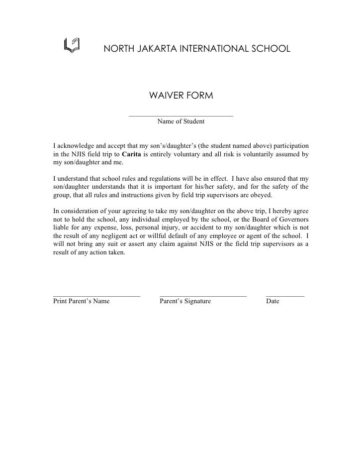 Class Trip 2 Waiver Form - waiver example Legal Documents - sample affidavit Class Trip 2 Waiver Form - waiver example Legal Documents - sample affidavit
