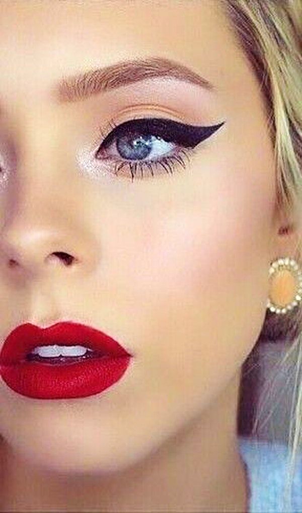 Red Lips Bold Liner Highlighted Blush Diybeautytips Red