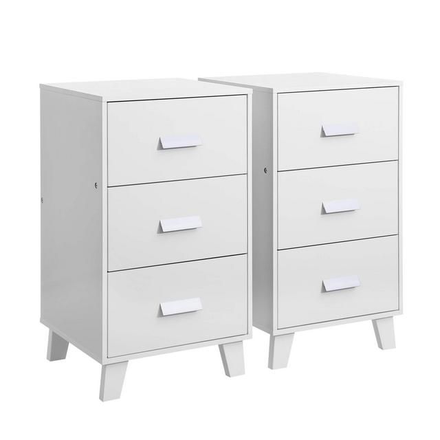 KTOL 3 Ripiani Stretta Comodino con Scomparto Aperto Comodini da Notte con 2 Cassetto Blocco Scompartimento Comodini Letto Tavolino Tavolino D/’appoggio MDF Facile Assemblaggio Camera da Letto