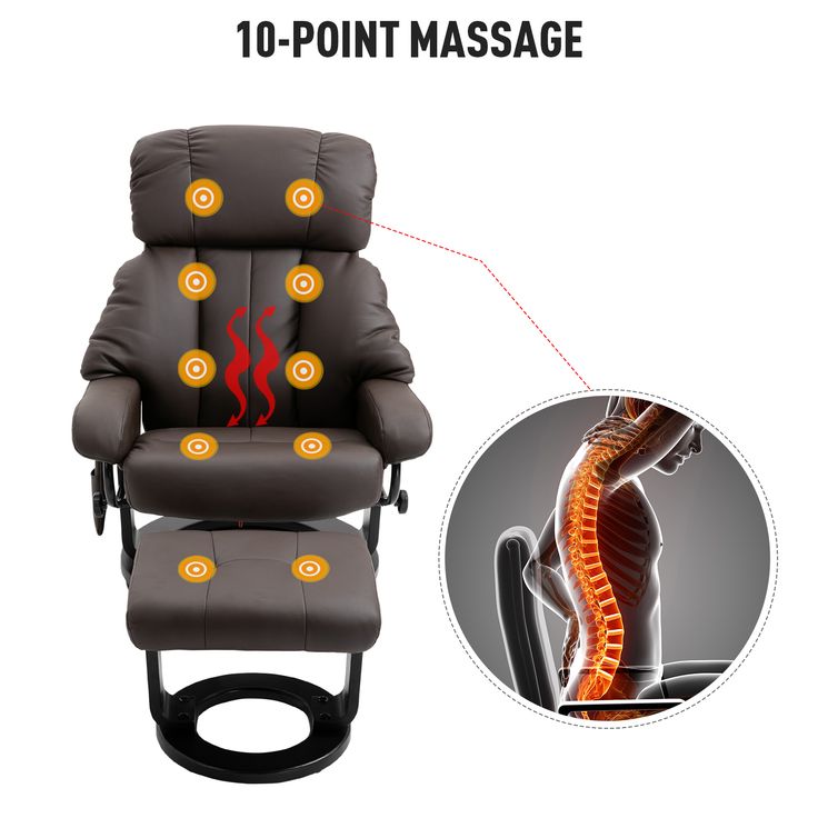 Homcom Massage Recliner Chair With Heat And Ottoman Leather Wrapped Base Brown Aosom In 2021 Wraps Baby Car Seats Homcom Massage Recliner Chair With Heat, Homcom Massage Recliner Chair With Heat And Ottoman Leather Wrapped Base Brown