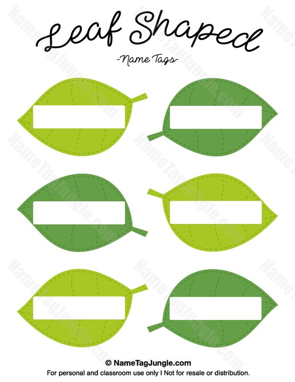 Free Printable Leaf Name Tags